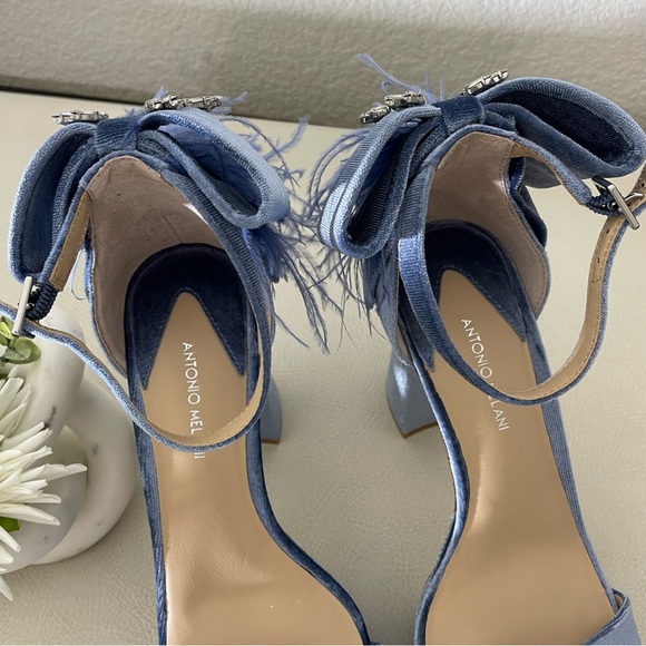 ANTONIO MELANI Janie Velvet Platform Dress Sandals - Picture 6 of 13